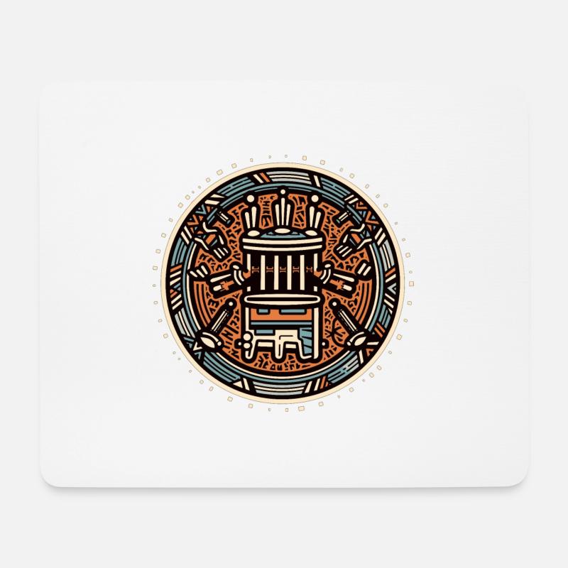 Drum Schlagzeug - Mousepad (Querformat) - Weiß