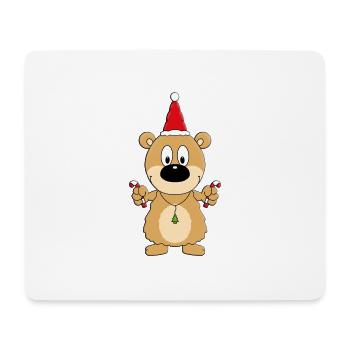 TEDDYBÄR - ZUCKERSTANGEN - WEIHNACHTEN - Mousepad (Querformat) - Weiß - Vorne