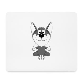 HUND - HUSKY - YOGA - PILATES - TIERISCH ENTSPANNT - Mousepad (Querformat) - Weiß - Vorne