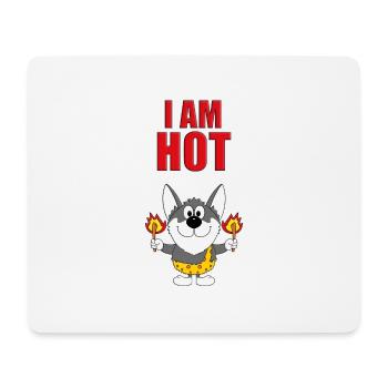 HUSKY - HUND - SCHLITTENHUND - I AM HOT - Mousepad (Querformat) - Weiß - Vorne