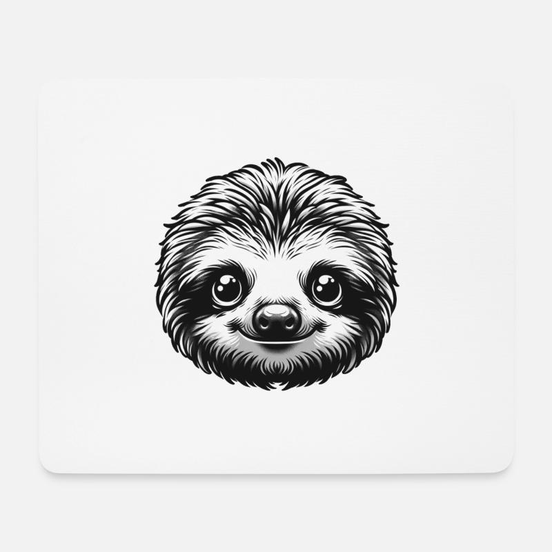 Kleines Faultier. Süße Tierkinder - Mousepad (Querformat) - Weiß