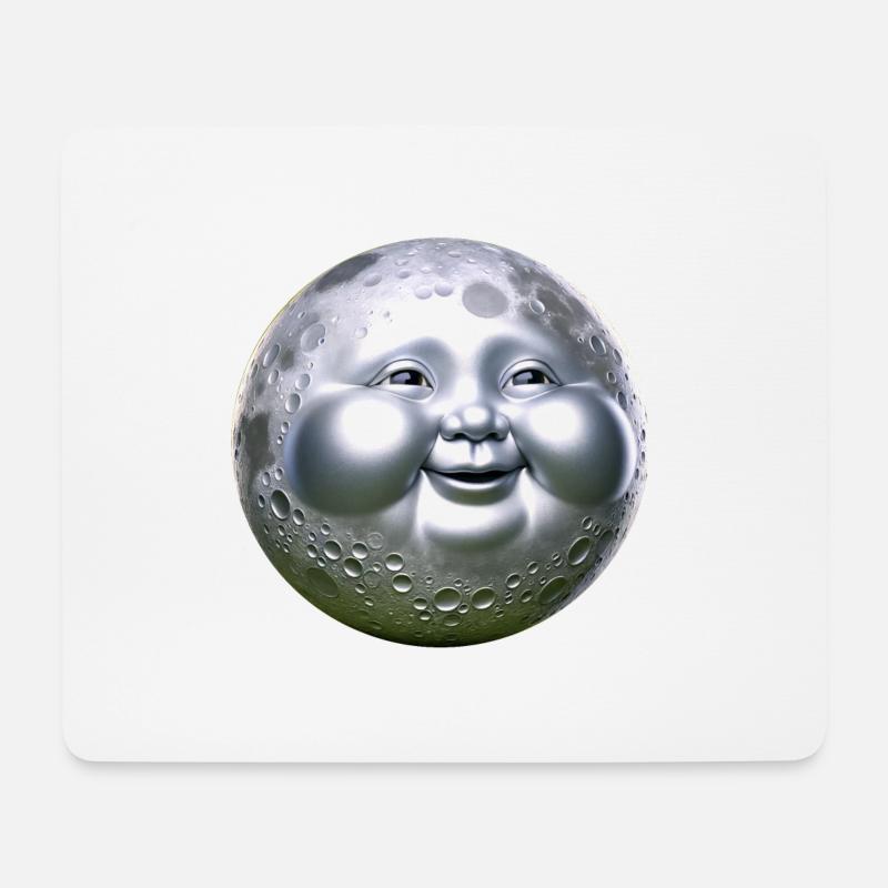 Buddha Mond - Mousepad (Querformat) - Weiß