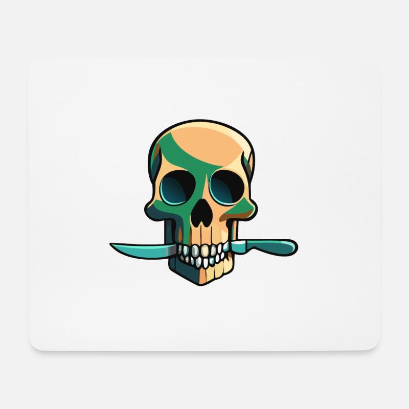 dead head with knife - Mousepad (Querformat) - Weiß