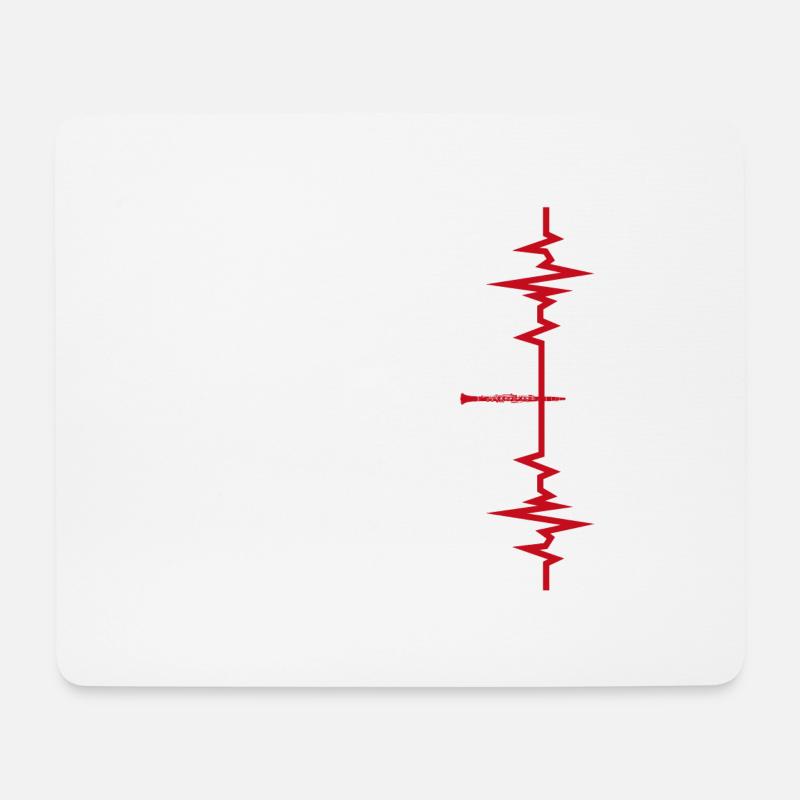 Klarinette Herzschlag Klarinettist Geschenk - Mousepad (Querformat) - Weiß