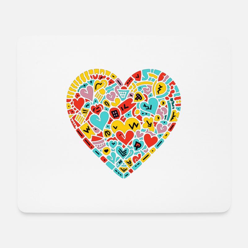 Herz Liebe - Mousepad (Querformat) - Weiß