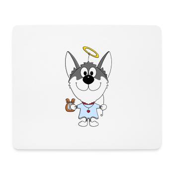 ENGEL - HUND - HUSKY - SCHLITTENHUND - Mousepad (Querformat) - Weiß - Vorne