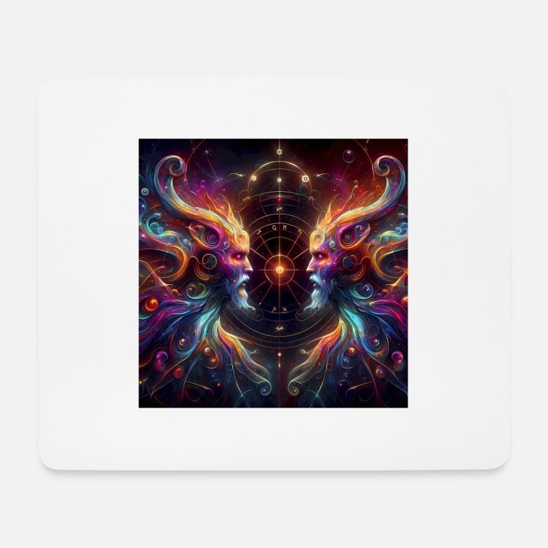 Wassermann Sternzeichen Zwillinge Dystopisch - Mousepad (Querformat) - Weiß