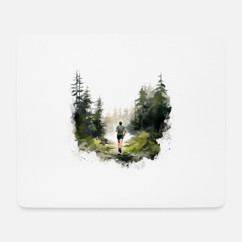 Schneller, weiter, stärker: Dein Jogging Shirt - Mousepad (Querformat) - Weiß