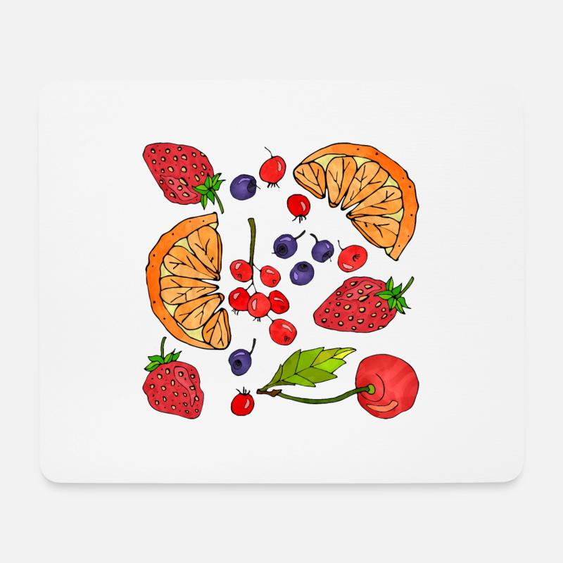 Obst - Mousepad (Querformat) - Weiß