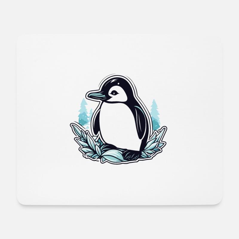 Pinguin Weihnachten Illustration - Mousepad (Querformat) - Weiß