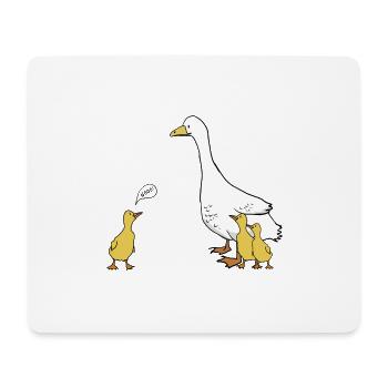 Gänse Nöööö - Mousepad (Querformat) - Weiß - Vorne