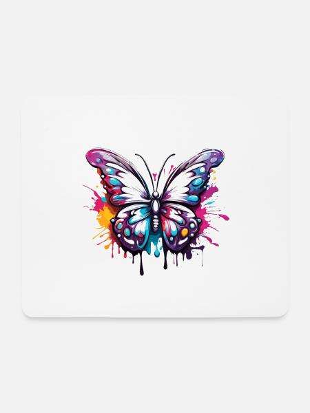 Schmetterling / Tier / Insekt / fliegen / Sommer - Mousepad (Querformat) - Weiß
