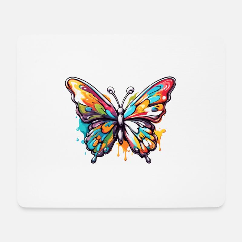 Schmetterling / Tier / Insekt / fliegen / Sommer - Mousepad (Querformat) - Weiß