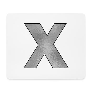 Buchstabe X Silber - Mousepad (Querformat) - Weiß - Vorne