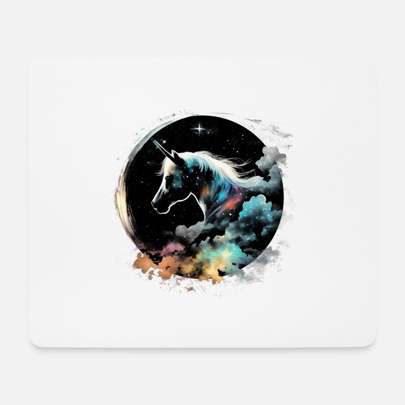 Night unicorn - Mouse Pad (horizontal) - white