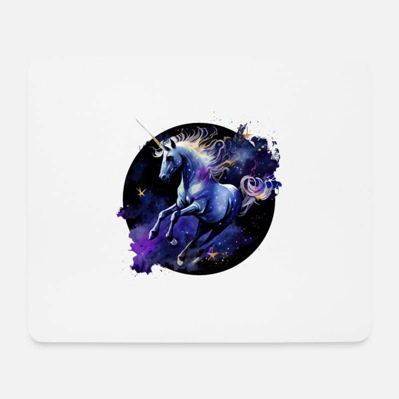 Einhorn - Mousepad (Querformat) - Weiß