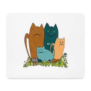Chats - Tapis de souris (format paysage) - blanc - Devant