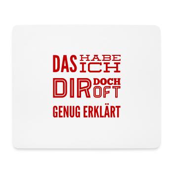 keine Lust mehr - Mousepad (Querformat) - Weiß - Vorne