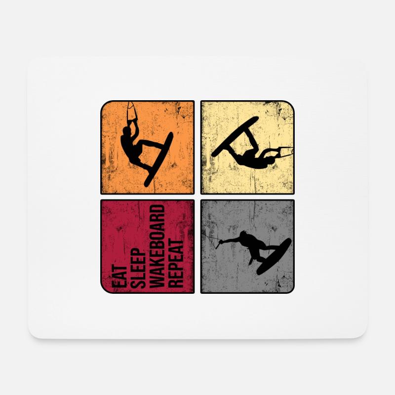 wakeboarden wakeboarder wakestyle retro wakemaster - Mousepad (Querformat) - Weiß
