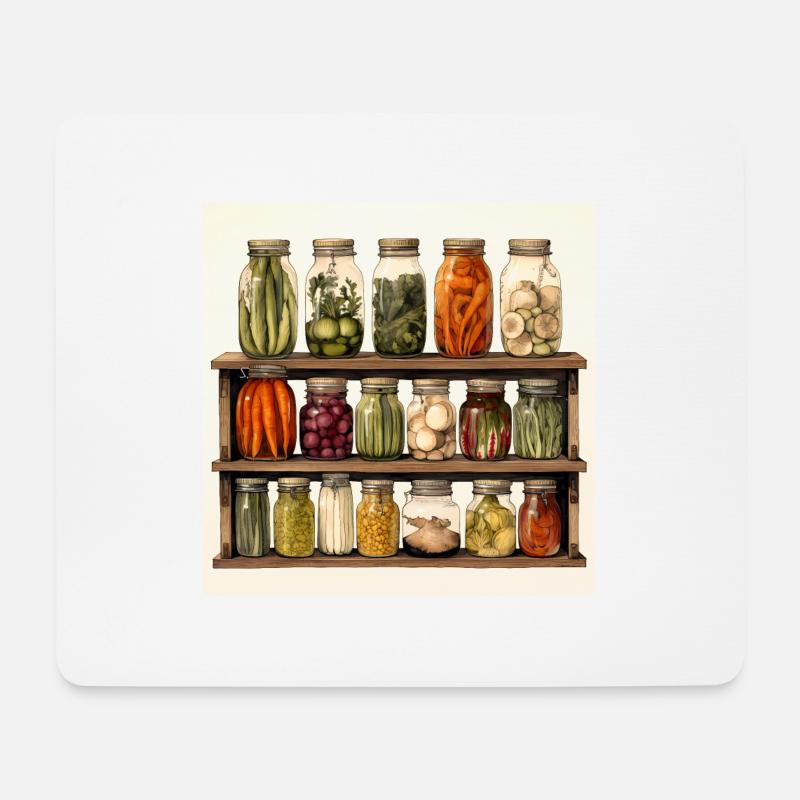 Herbstliches Einmachglasregal - Mousepad (Querformat) - Weiß