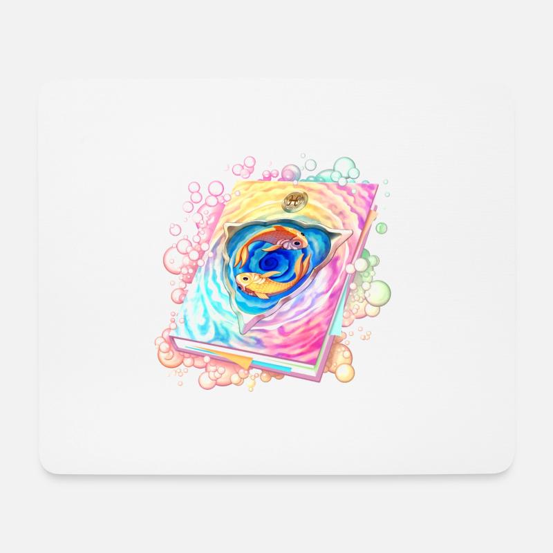 Grimoire du zodiaque - Type Verseau - Tapis de souris (format paysage) - blanc
