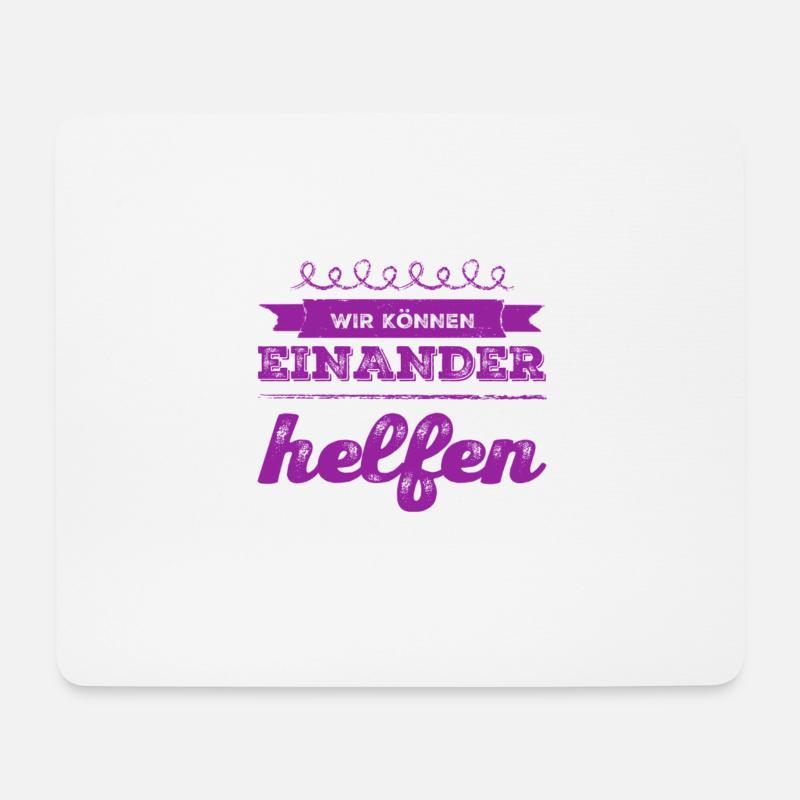 helfen wir uns - Mousepad (Querformat) - Weiß