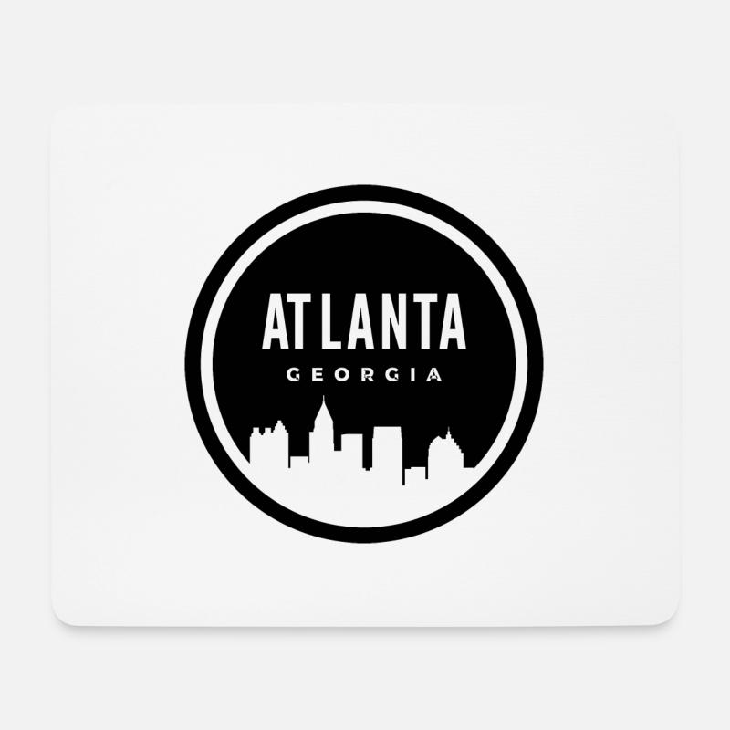 "Atlanta: Lebendige Verschmelzung von Geschichte und Innovation - Mousepad (Querformat) - Weiß