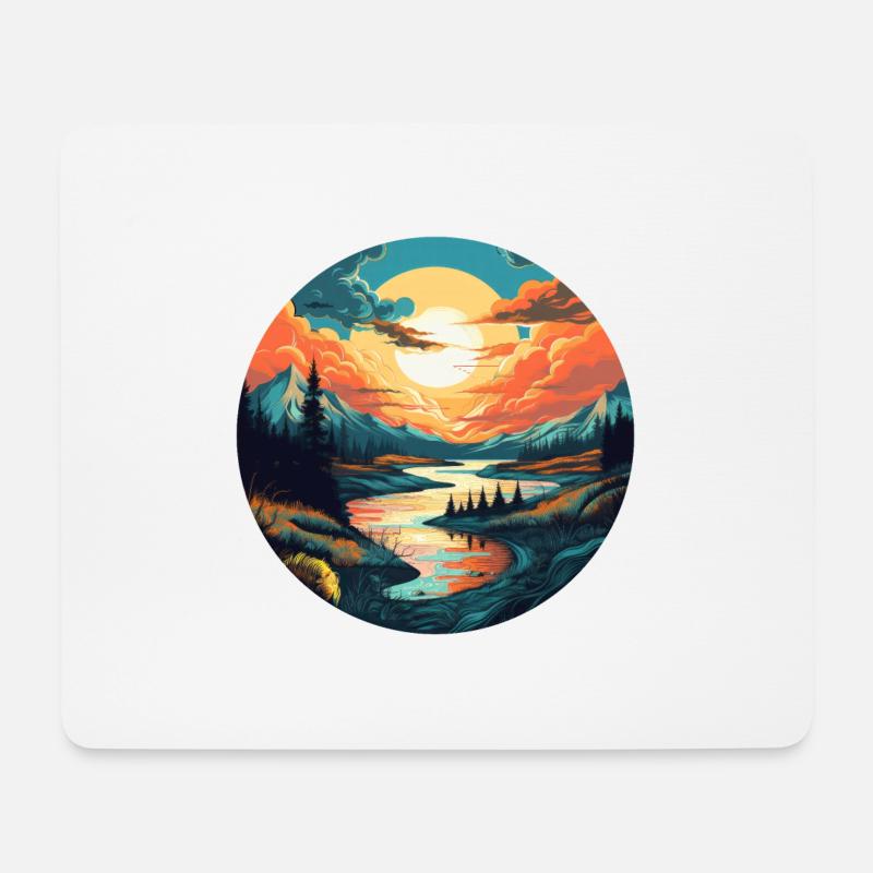 Großer Fluss - Mousepad (Querformat) - Weiß
