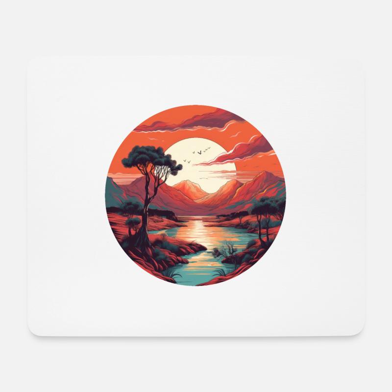 Arbre solitaire - Tapis de souris (format paysage) - blanc