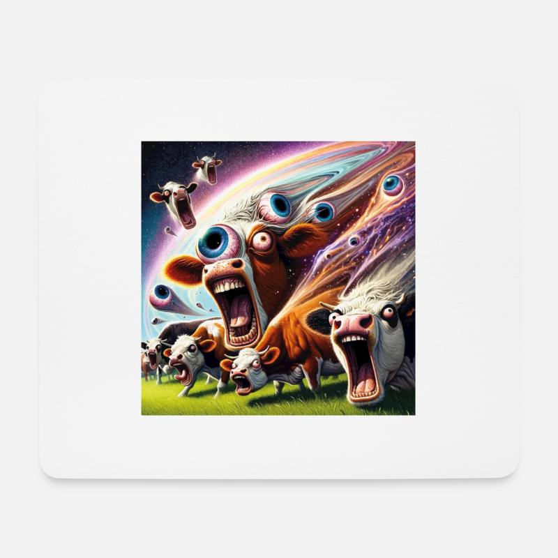Super Kühe - Mousepad (Querformat) - Weiß