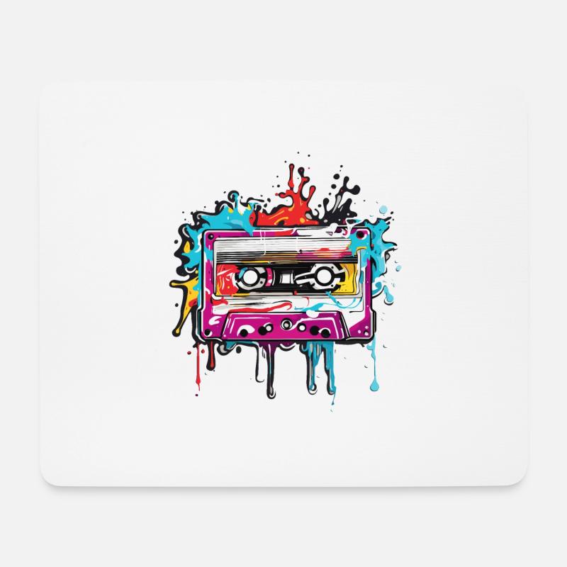 Kasette / Tape / Musikband / Analog / Retro - Mousepad (Querformat) - Weiß