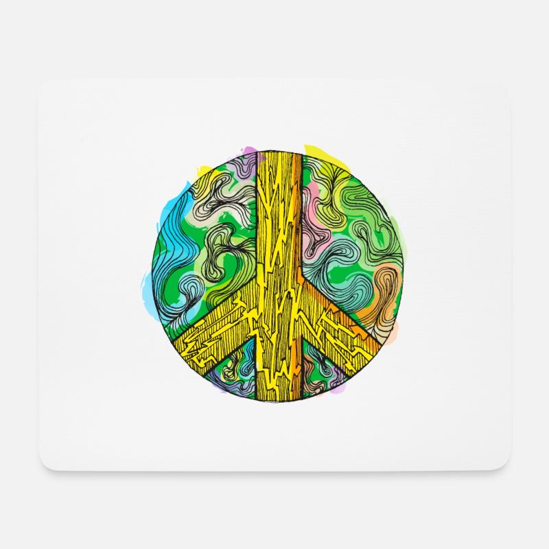 Peace - Friedenszeichen Aquarel Abstrakt - Mousepad (Querformat) - Weiß