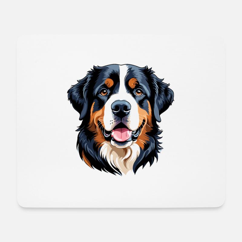 Berner Sennenhund - Mousepad (Querformat) - Weiß