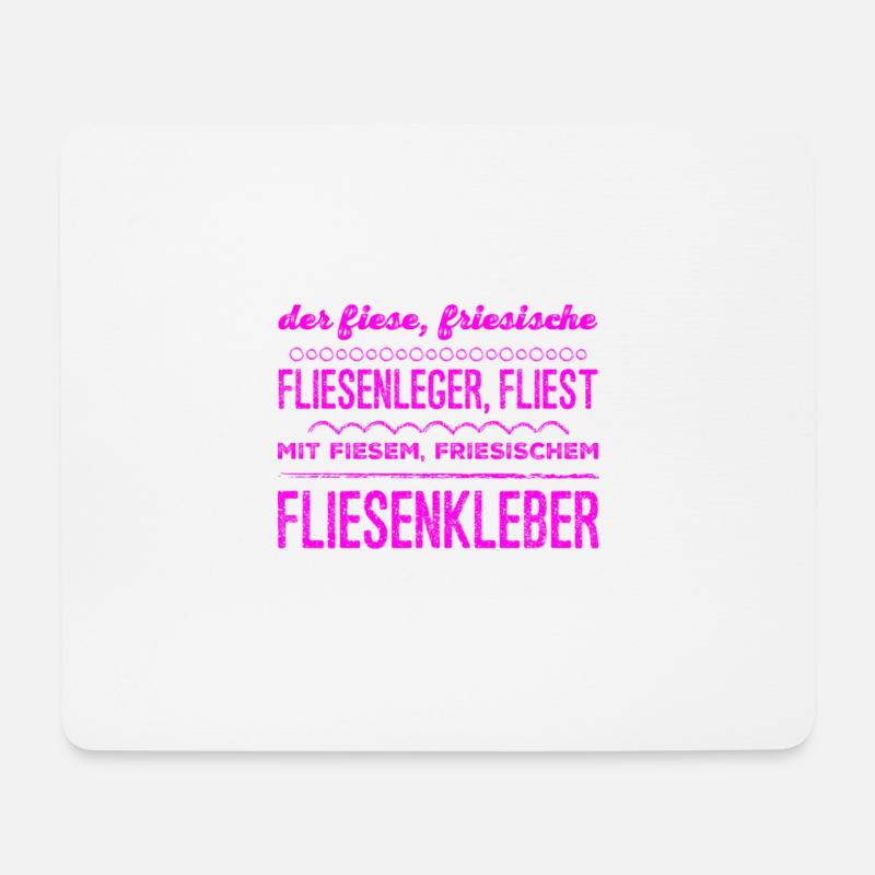 der fiese, friesischer Fliesenleger - Mousepad (Querformat) - Weiß
