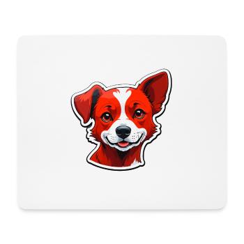 Glücklicher Hund - Mousepad (Querformat) - Weiß - Vorne