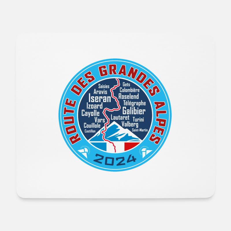 Route des Grandes Alpes V3 | 2024 - Mousepad (Querformat) - Weiß