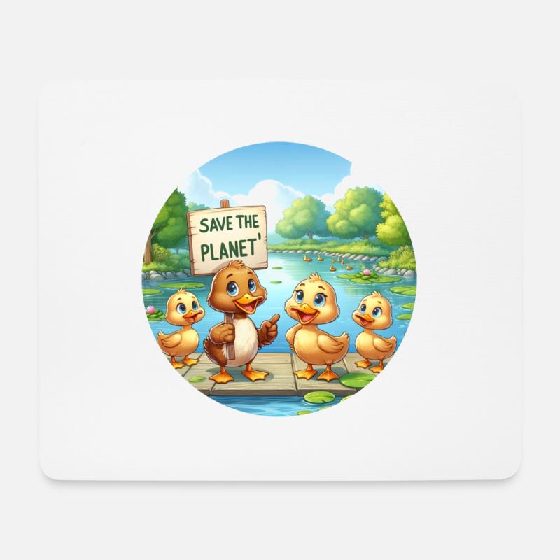 Enten Familie - Mousepad (Querformat) - Weiß