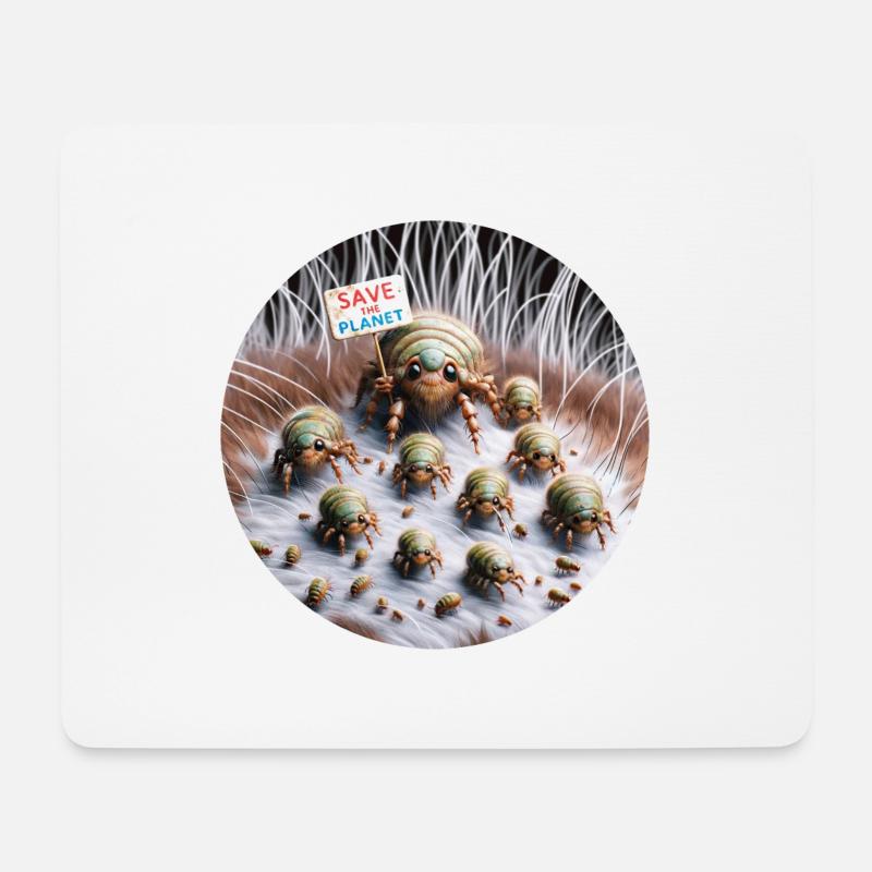 Floh Familie - Mousepad (Querformat) - Weiß