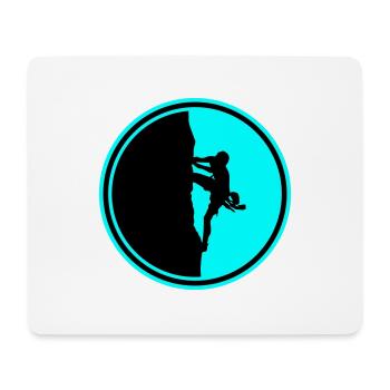 klettern bergsteigen silhouette kreis - Mousepad (Querformat) - Weiß - Vorne