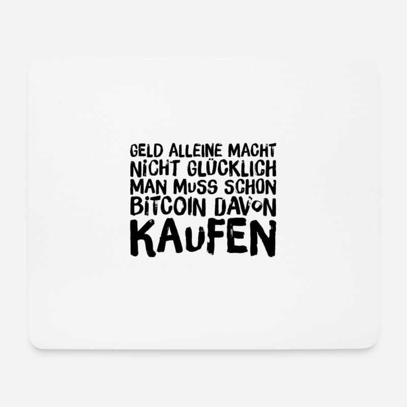 BITCOIN macht dich glücklich - Mousepad (Querformat) - Weiß