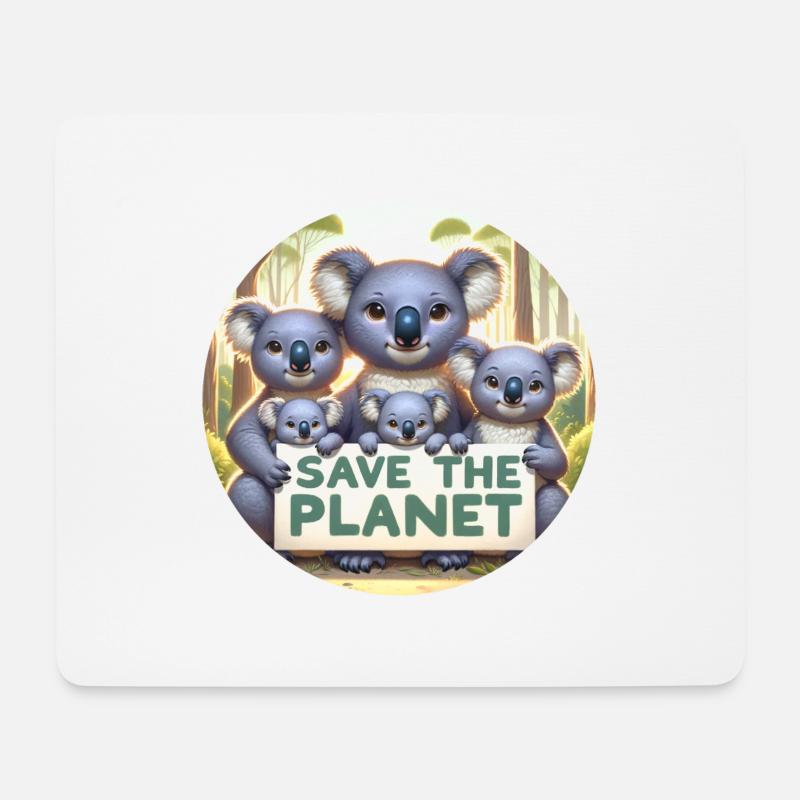 Koala Familie - Mousepad (Querformat) - Weiß