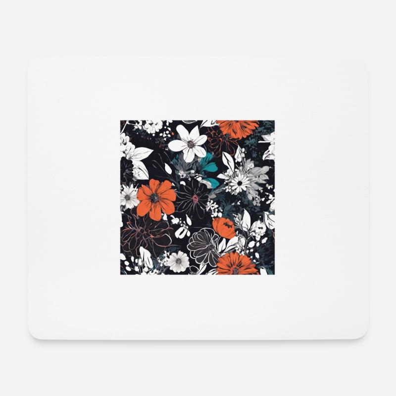 Dunkle Blüten - Mousepad (Querformat) - Weiß