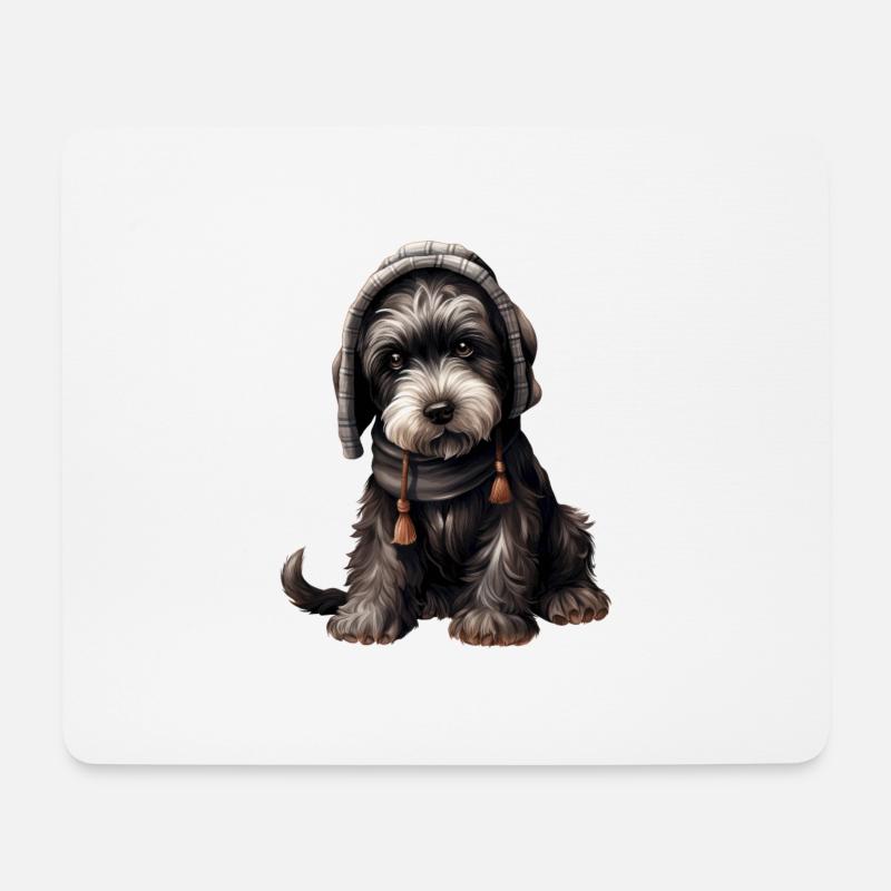 Giant Schnauzer Riesenschnauzer im cozy look - Mousepad (Querformat) - Weiß