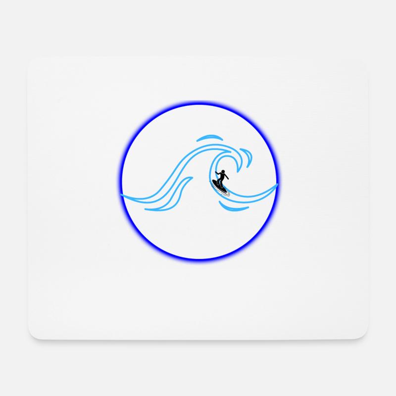 Surf Shirt - Mousepad (Querformat) - Weiß