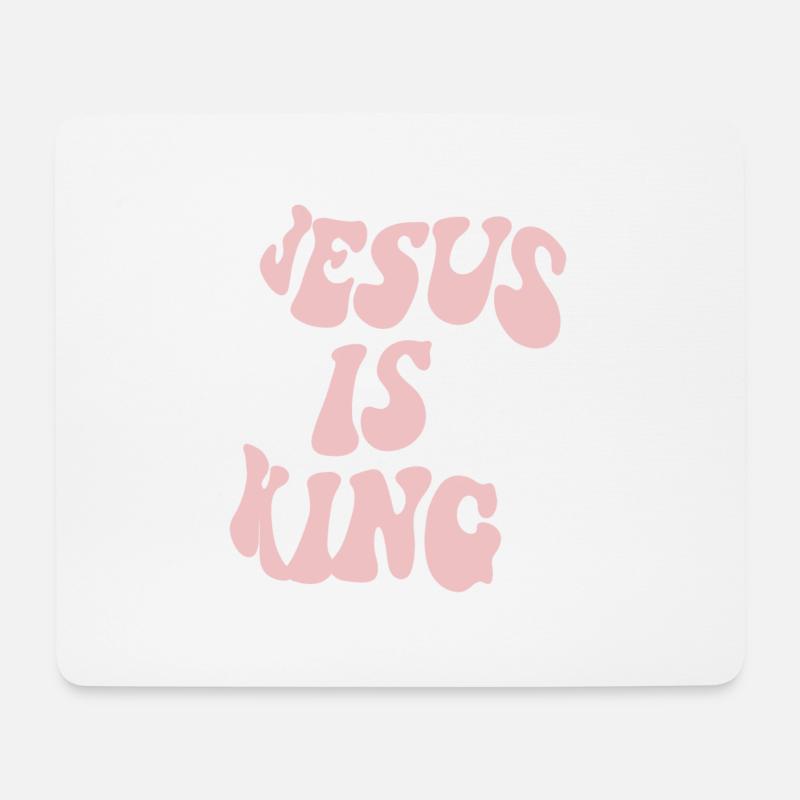 Jesus is King - Mouse Pad (horizontal) - white