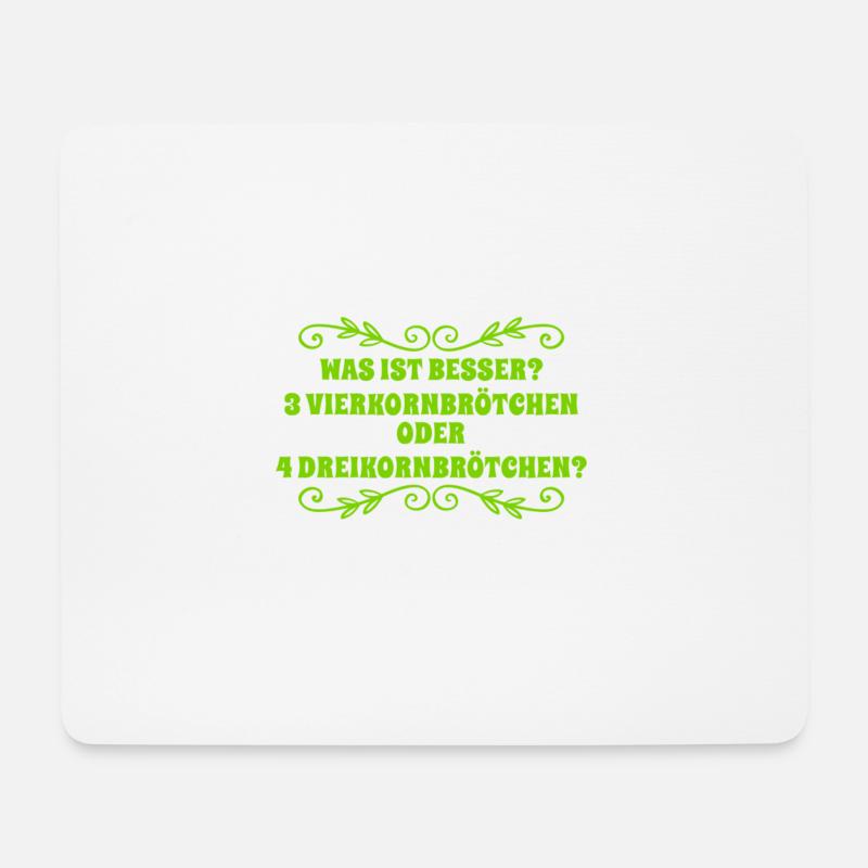 wie viele Brötchen möchtest du? - Mousepad (Querformat) - Weiß