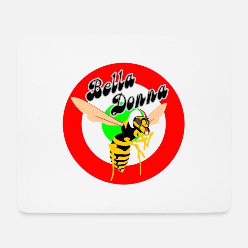 Wespe Mod Ziel Rotes Rondell Bella Donna - Mousepad (Querformat) - Weiß