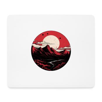 Full moon mountains - Mouse Pad (horizontal) - white - Front