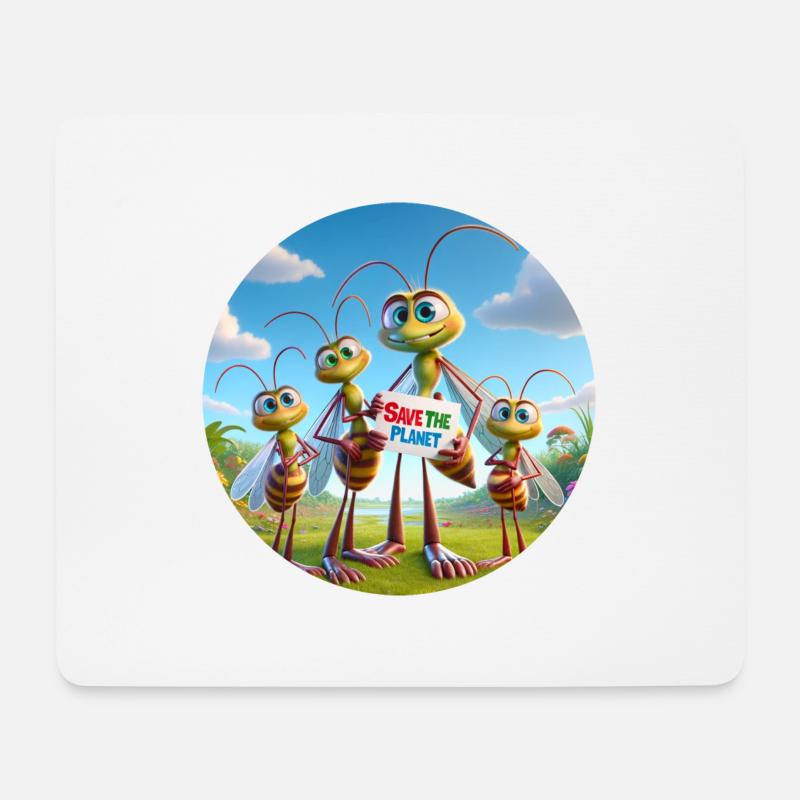 Mücken Familie - Mousepad (Querformat) - Weiß