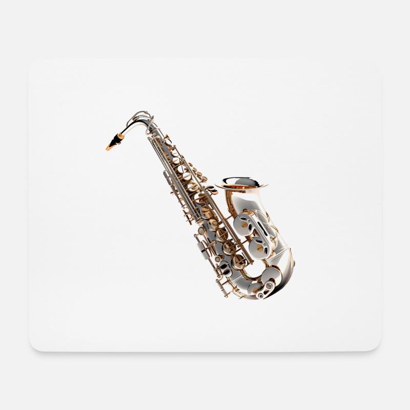 Das Saxophon ist ein beliebtes Instrument - Mousepad (Querformat) - Weiß
